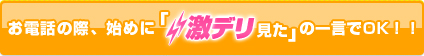 お電話の際に、激デリ見たの一言でOK